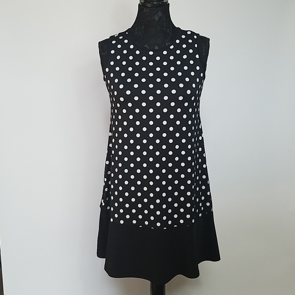 Black polka dot dress